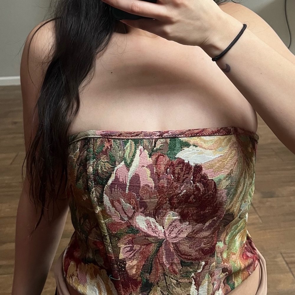 Corset Floral Tapestry Top